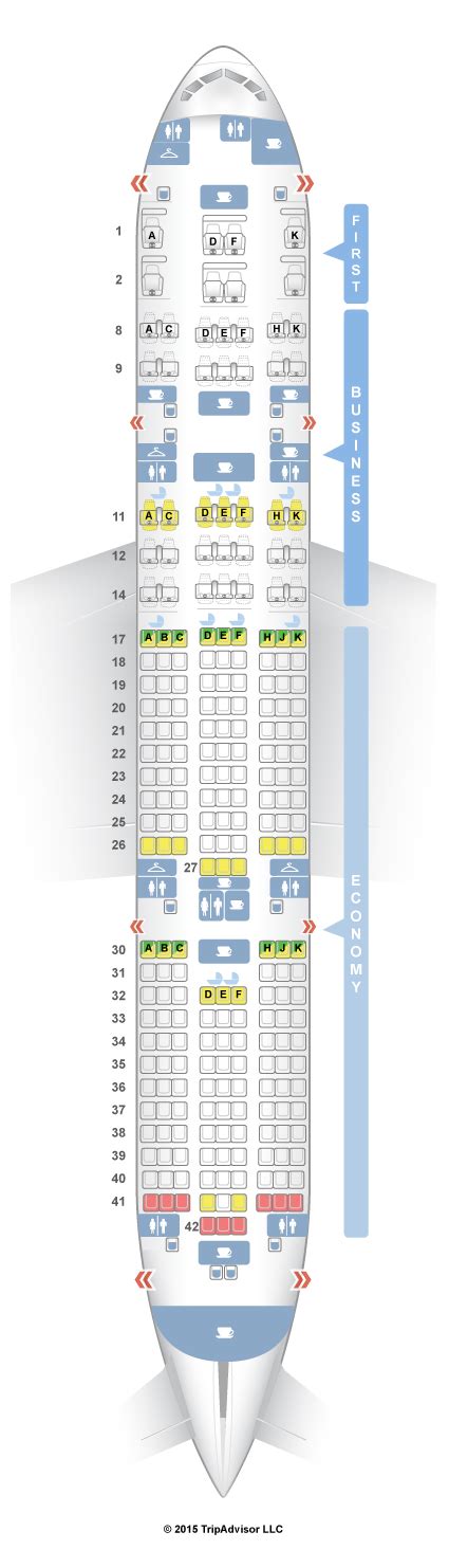 Seat map of Air India Boeing 777.
